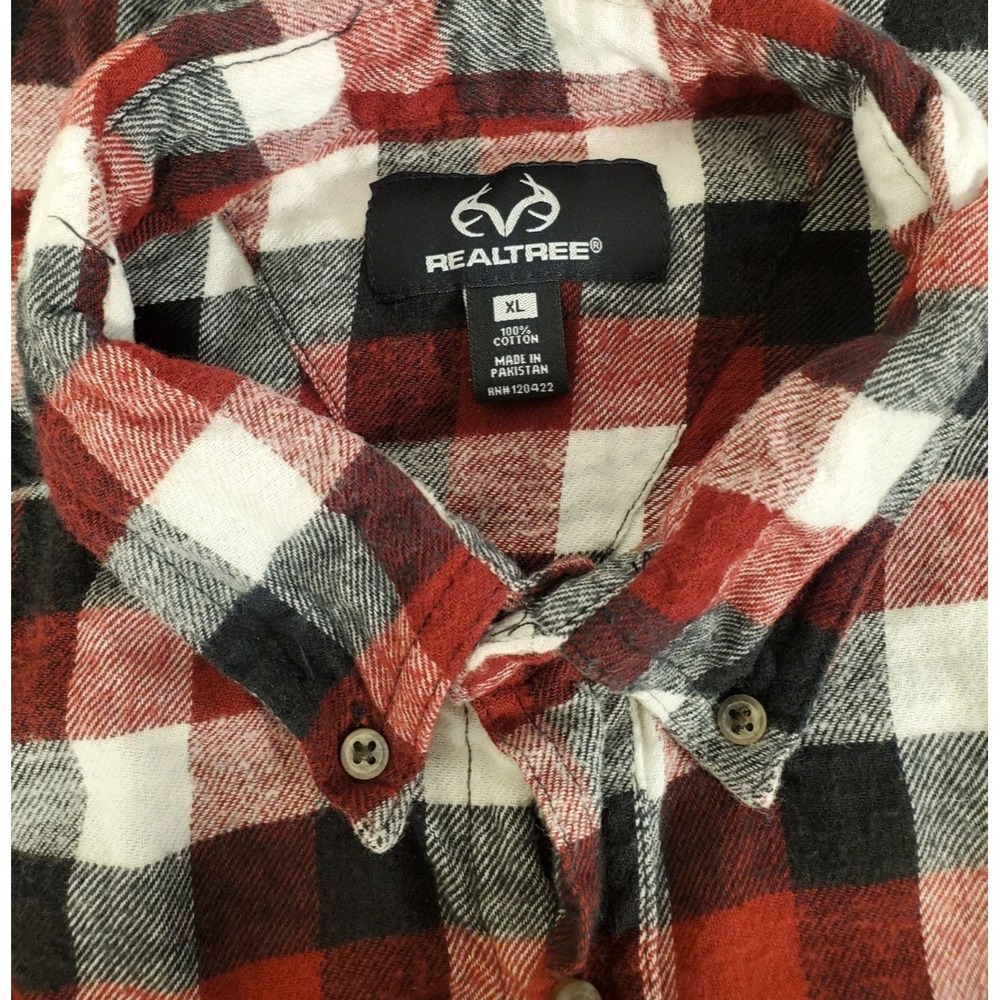 Realtree‎ Men's XL Shirt Long Sleeve Flannel Plaid 100% Cotton Hunting Outdoors